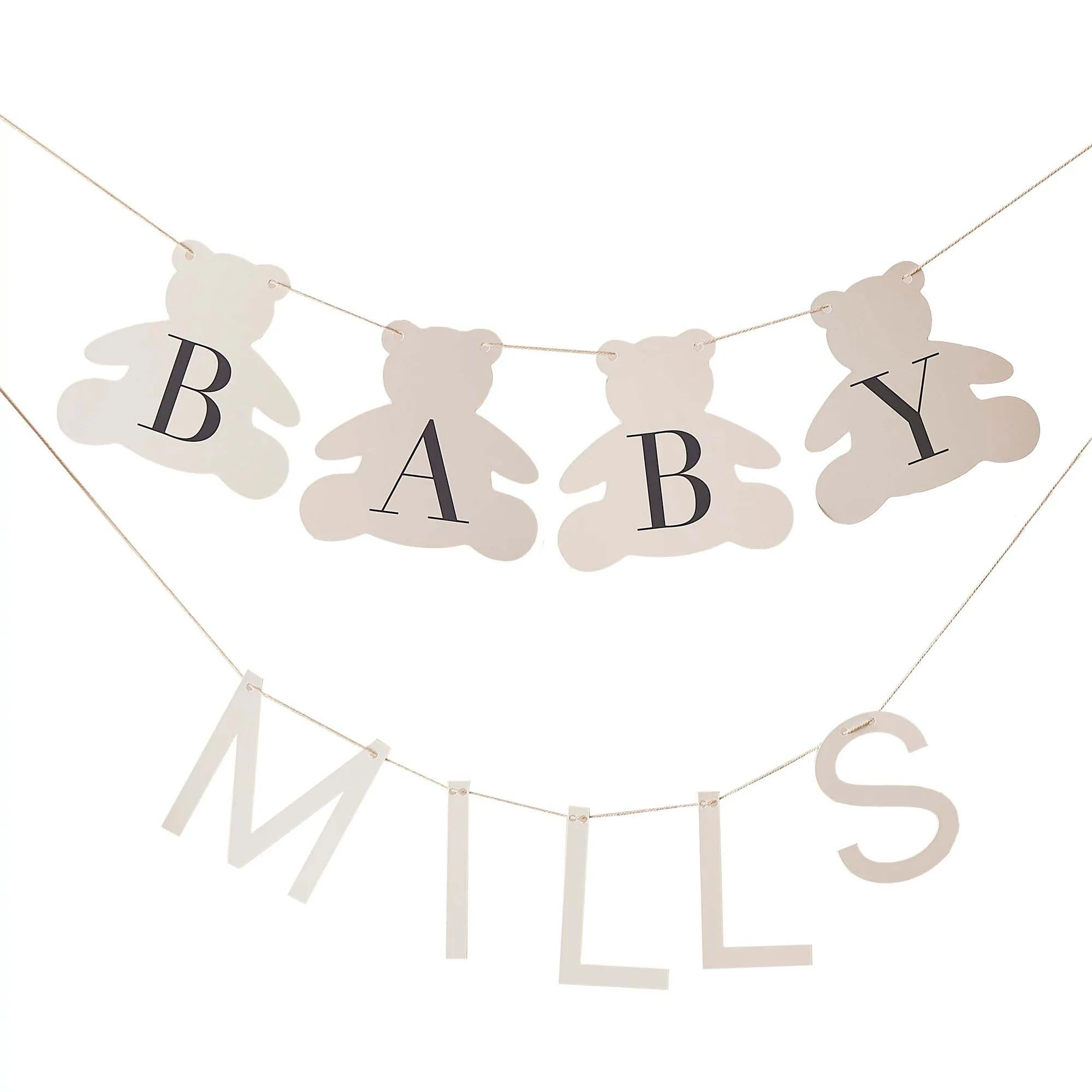 Customizable Baby Name Banner, Taupe, 1 Count