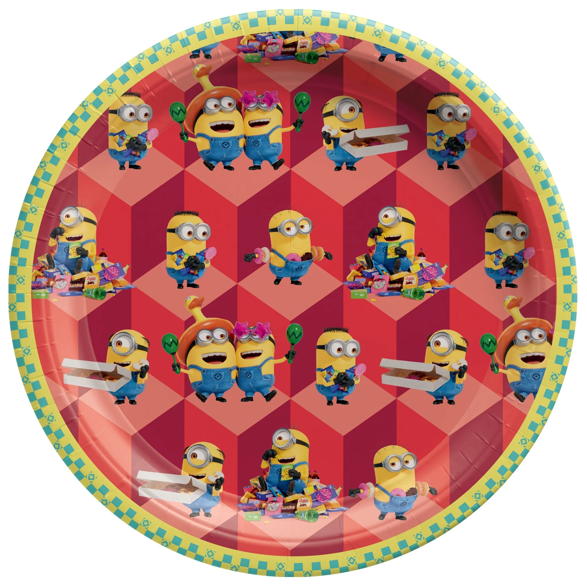 Despicable Me 4 Birthday Small Round Dessert Paper Plates, 7 Inches, 8 Count