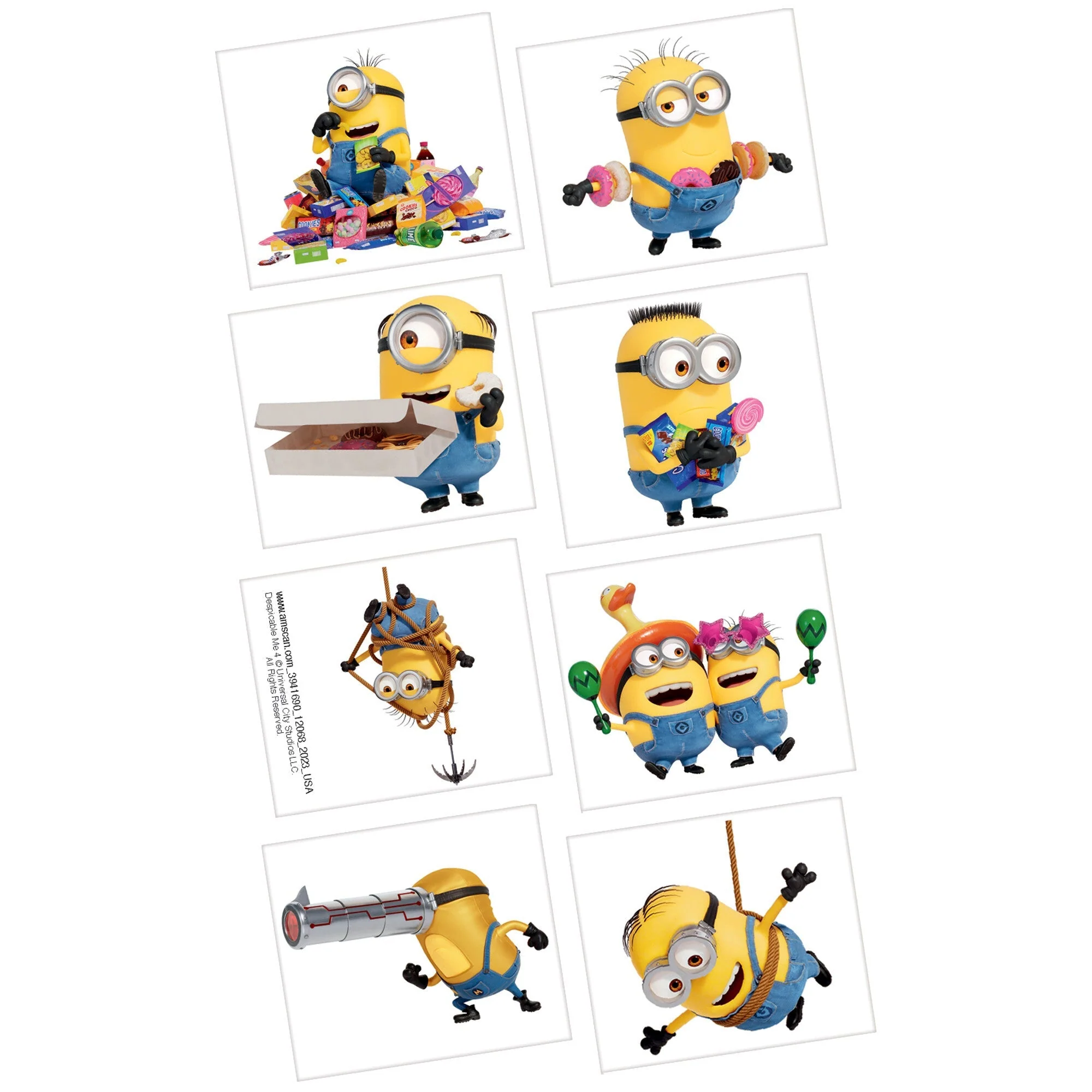 Despicable Me 4 Birthday Temporary Tattoo Favors, 24 Count
