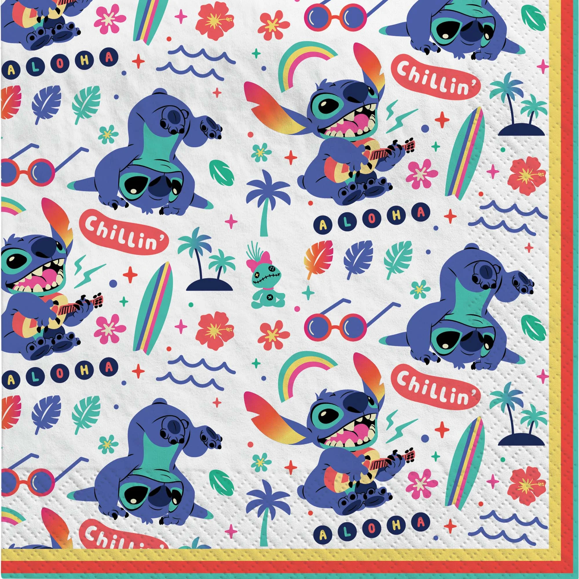 Disney Stitch Birthday Large Lunch Napkins, 16 Count