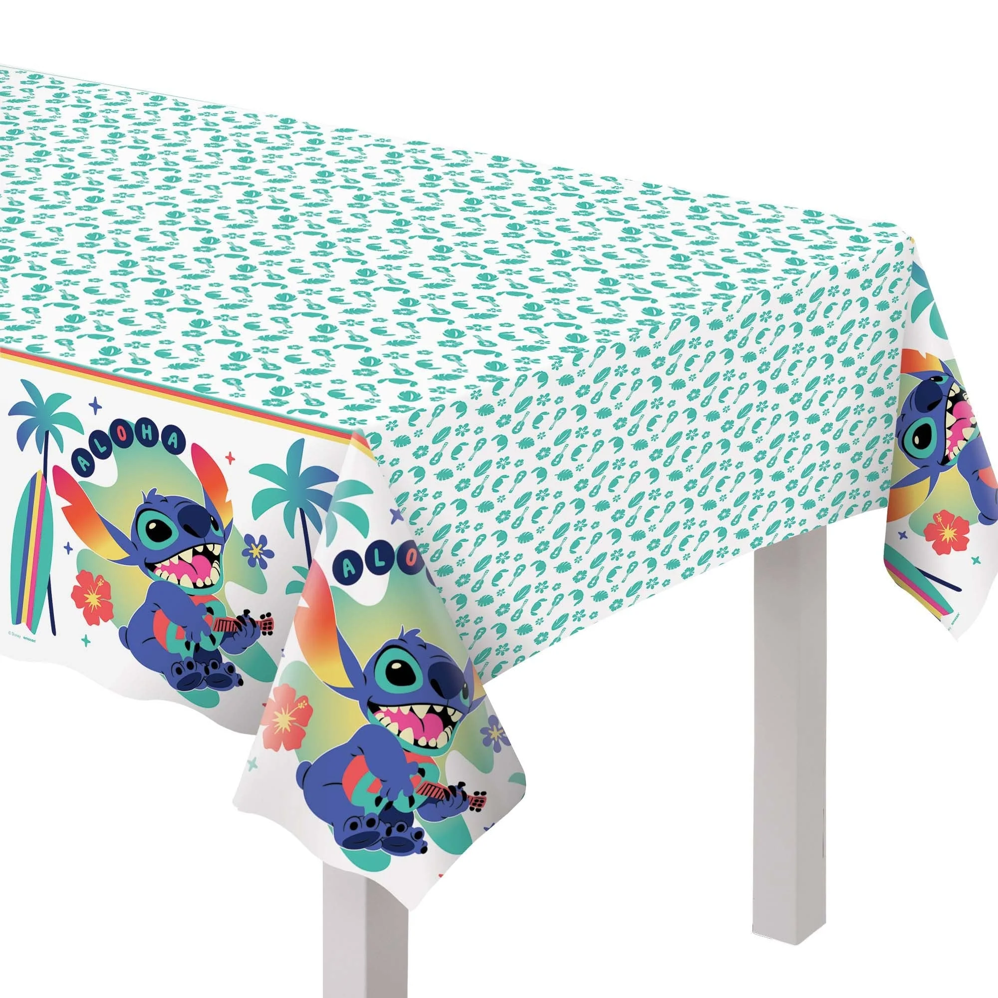 Disney Stitch Birthday Rectangular Plastic Table Cover, 1 Count