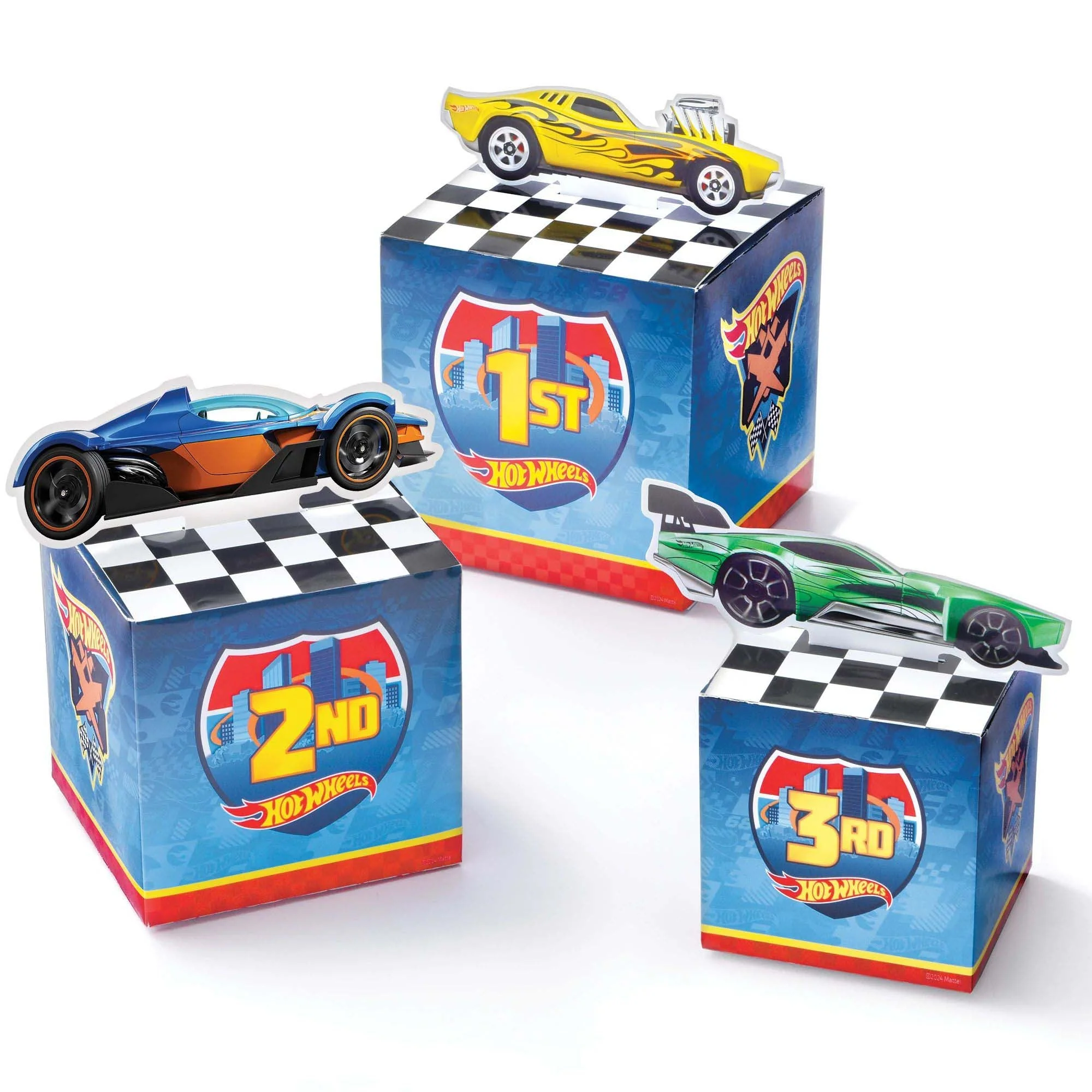 Hot Wheels Birthday Paper Table Centerpiece Decoration Kit, 4 Count