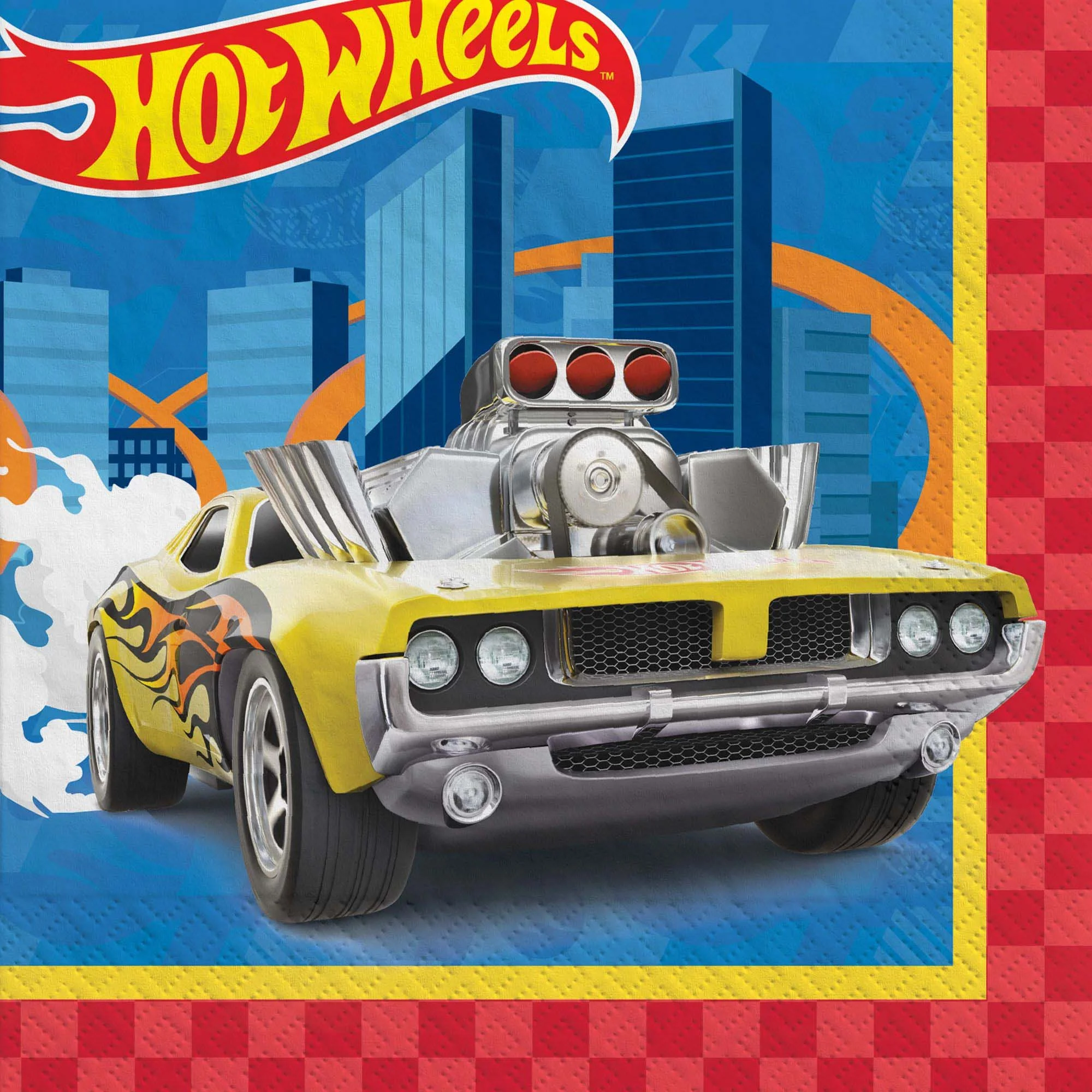 Hot Wheels Birthday Large Lunch Napkins, 16 Count