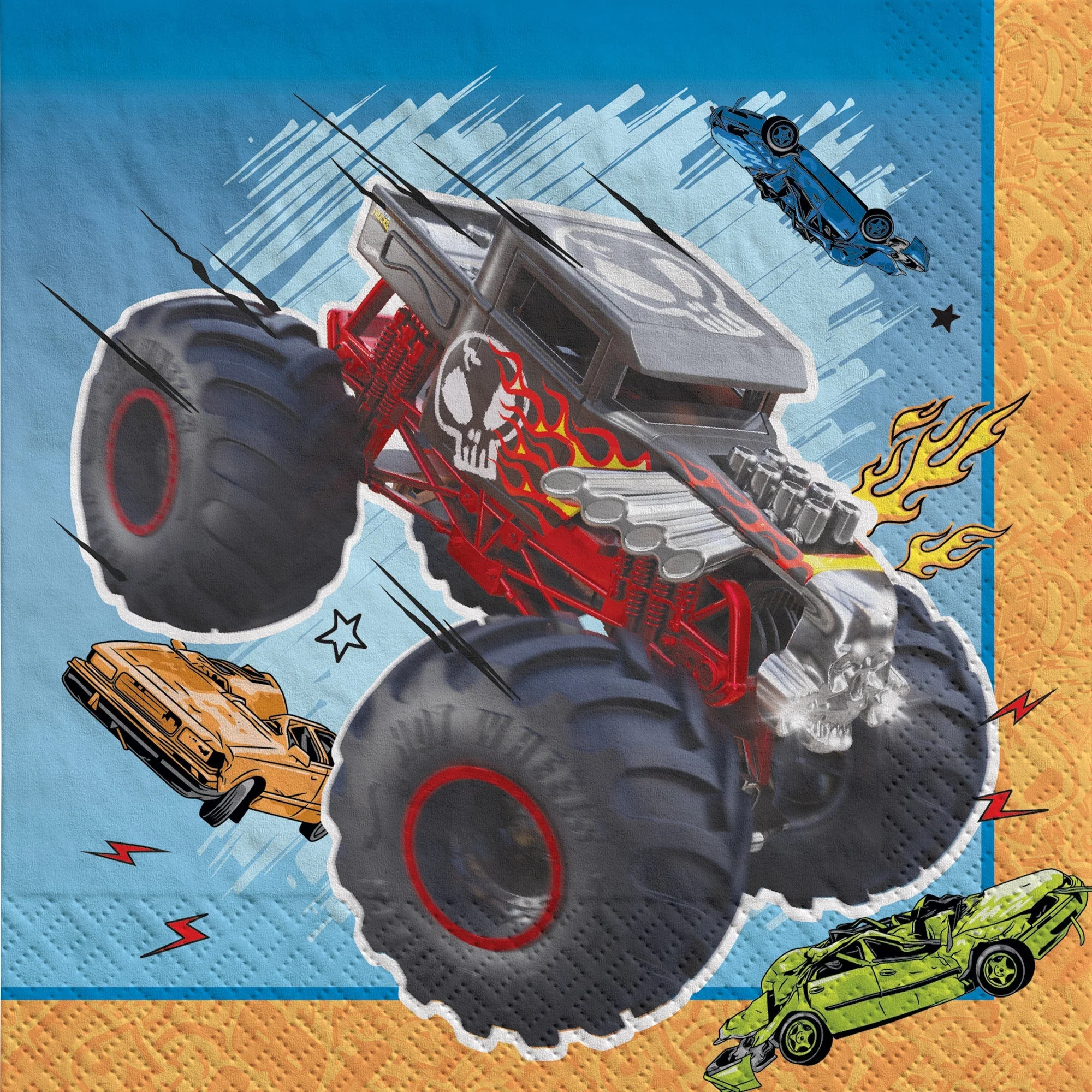 Hot Wheels Monster Truck Birthday Large Lunch Napkins, 16 Count