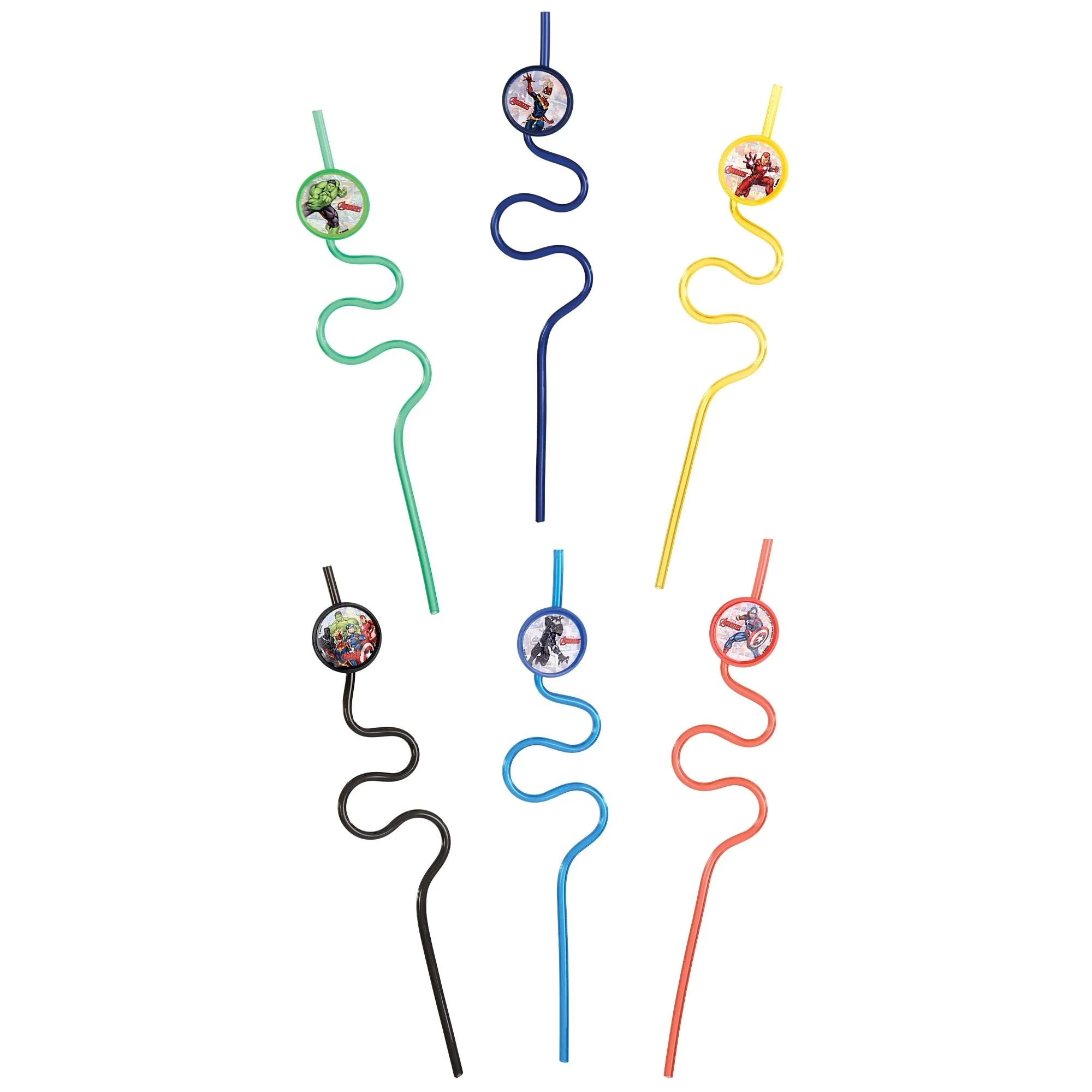 Marvel Avengers Reusable Straws, 12 Count