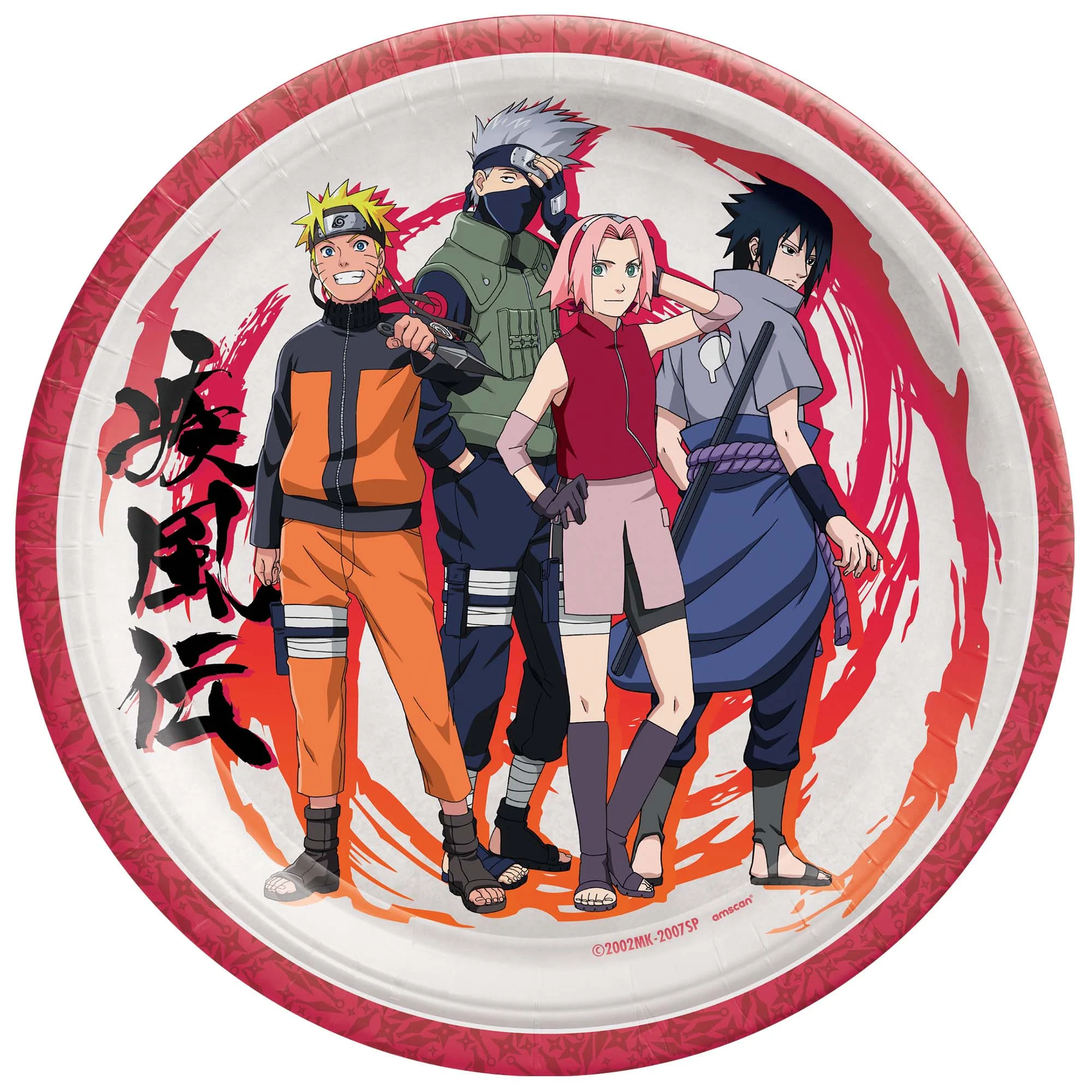 Naruto Birthday Large Round Lunch Paper Plates, 9 Inches, 8 Count