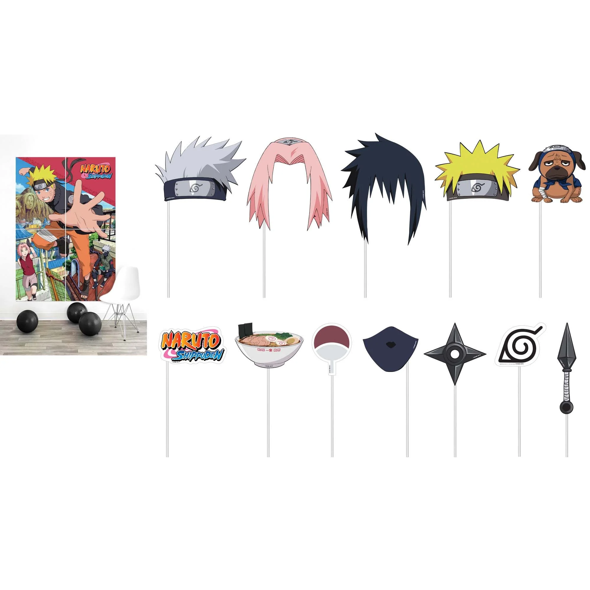 Naruto Birthday Party Scene Setter with 12 Paper Photo Props