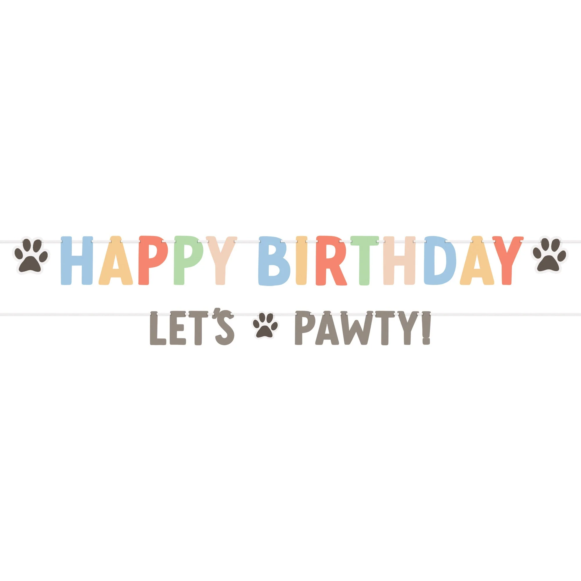 Pawsome Party Happy Birthday Letter Banner Kit, 2 Count