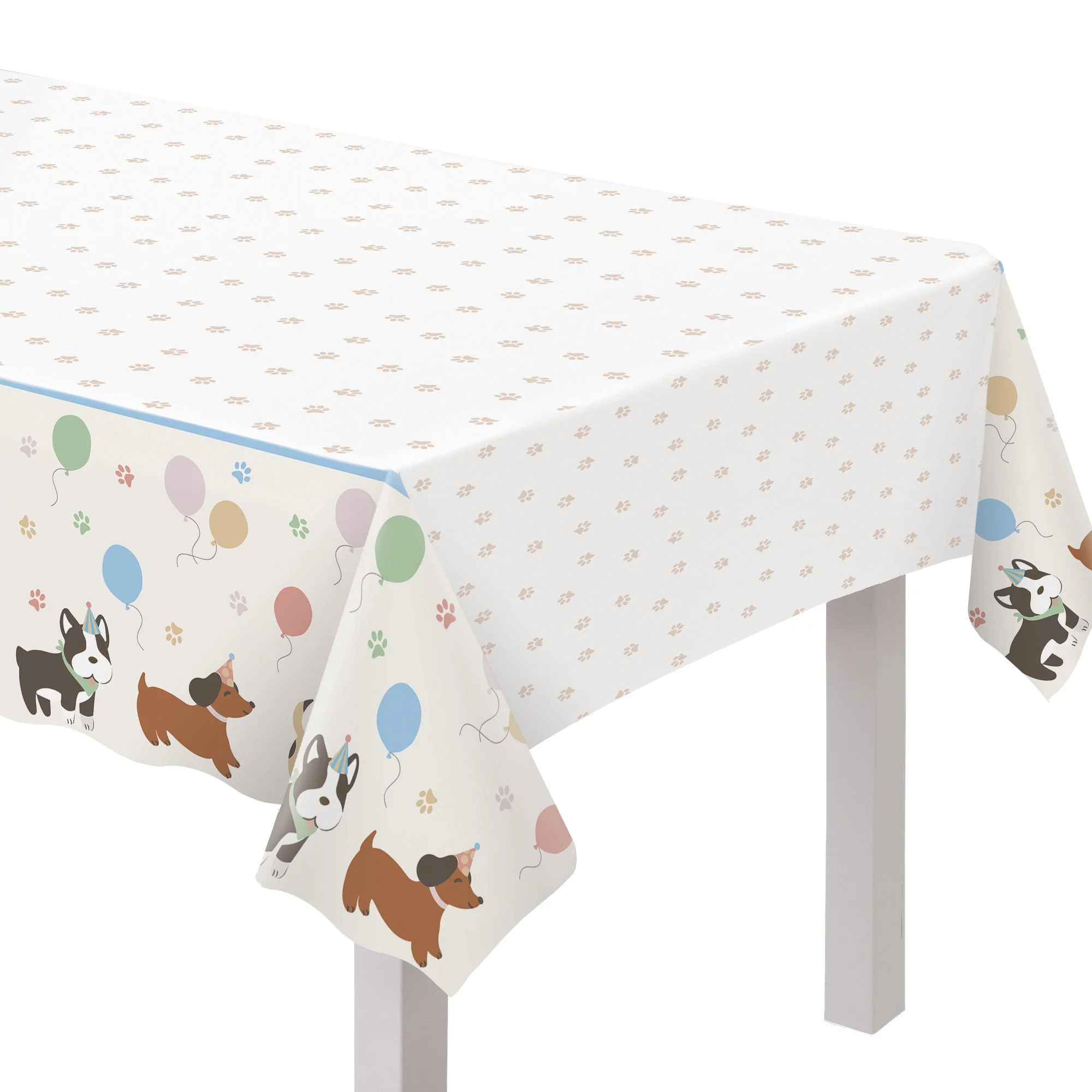 Pawsome Party Plastic Tablecover, 1 Count