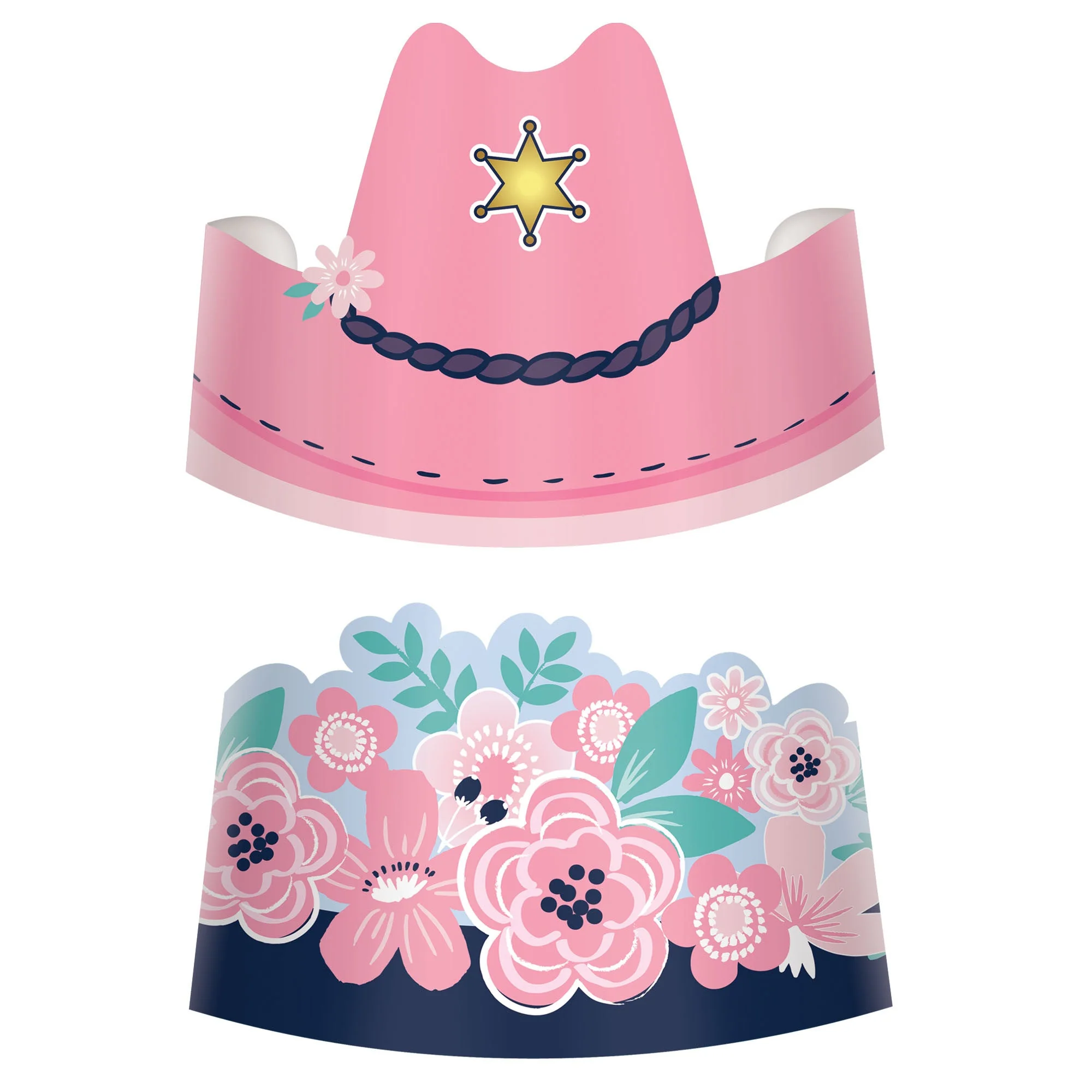 Saddle Up Paper Crowns, 8 Count