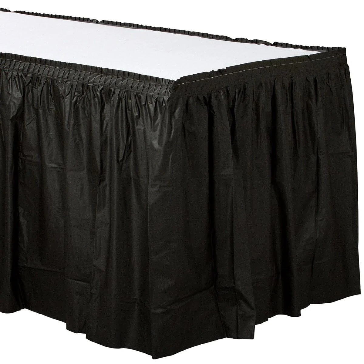 Jet Black Plastic Table skirt