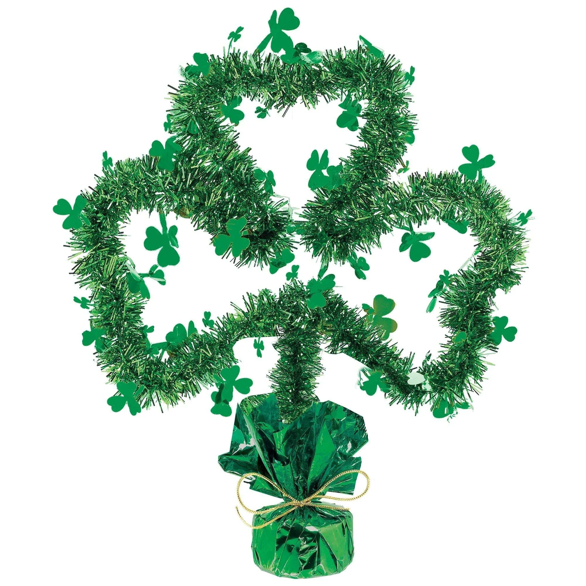 St-Patrick's Day Green Clover Shaped Centerpiece, 13.5 X 9.5 Inches, 1 Count