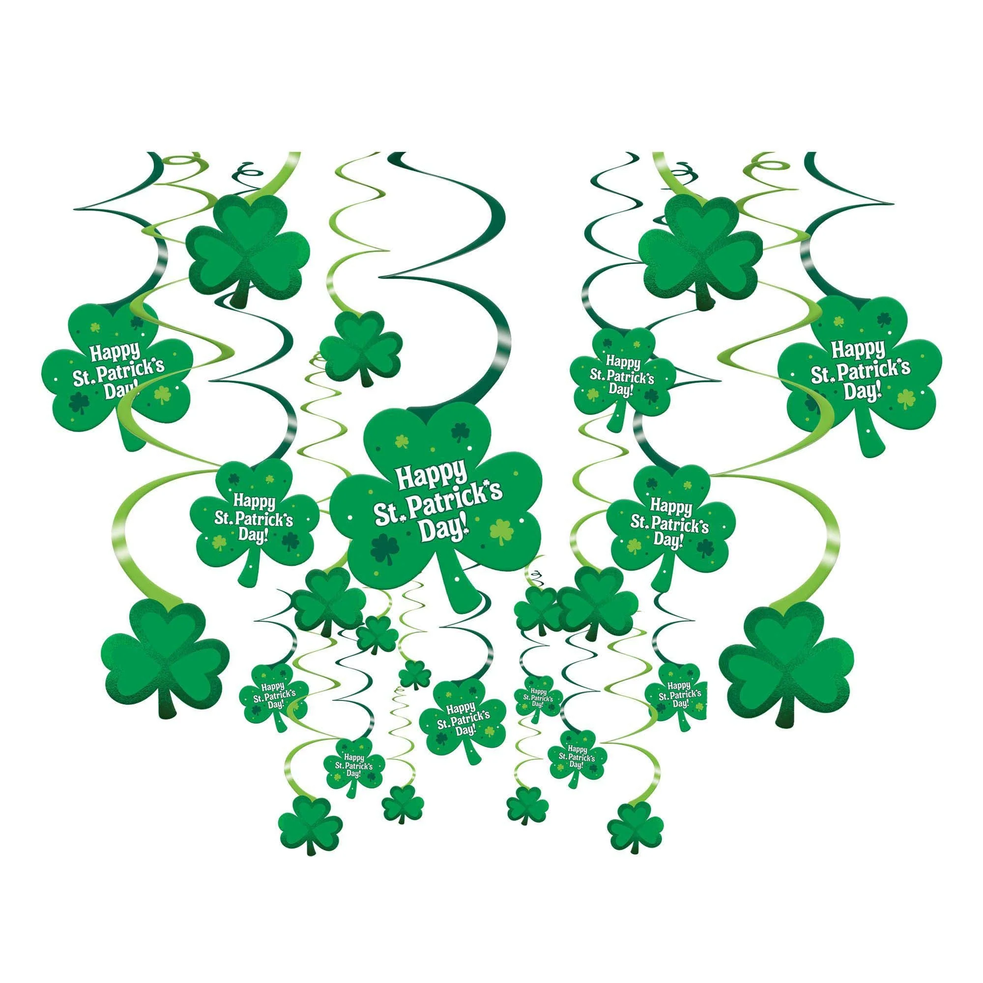St-Patrick's Day Swirl Decoration Kit with Cutouts, 30 Count