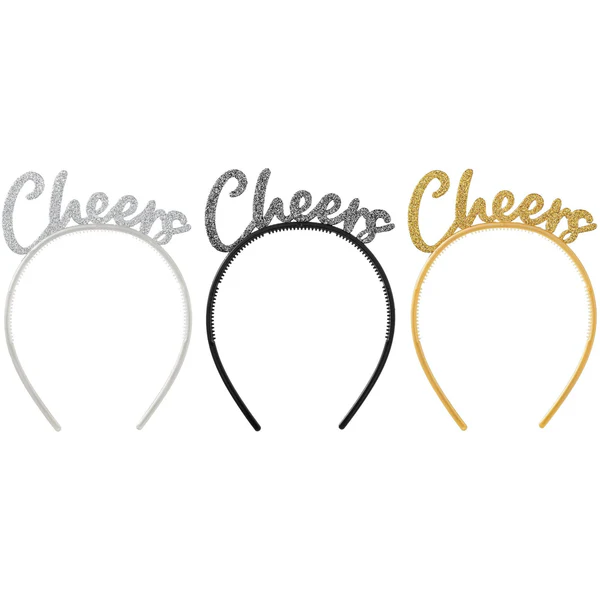 "Cheers" Headbands - Black, Silver, Gold