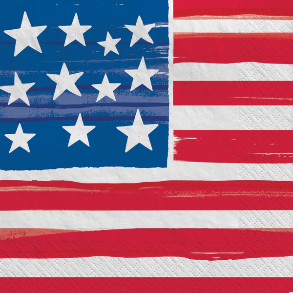 Painted Patriotic Lunch Napkins