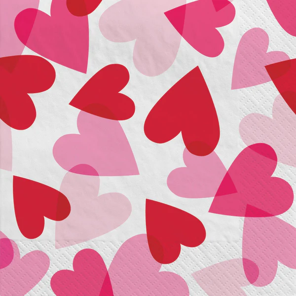 Heart Party Beverage Napkins