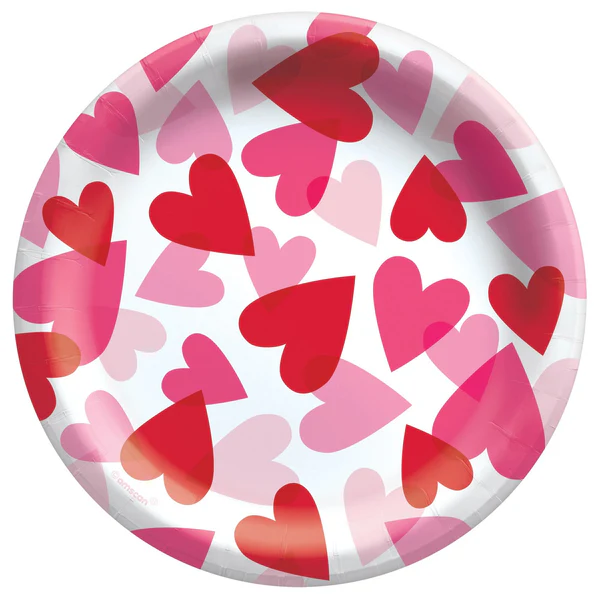 Heart Party Round Dessert Plates