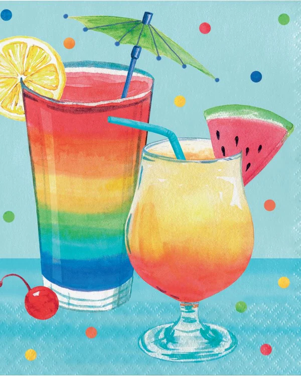Summer Cocktails Luncheon Napkins (Pack of 16)