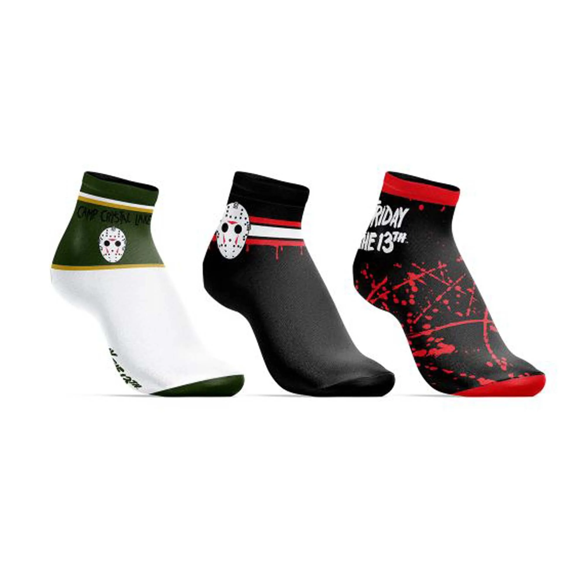 Friday the 13th Jason Quarter Socks for Adult, 3 Pairs