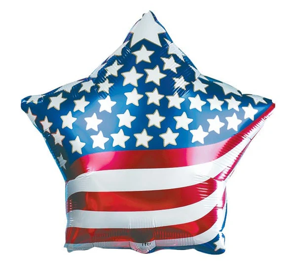 18" PATRIOTIC STARS STRIPES FOIL BALLOON