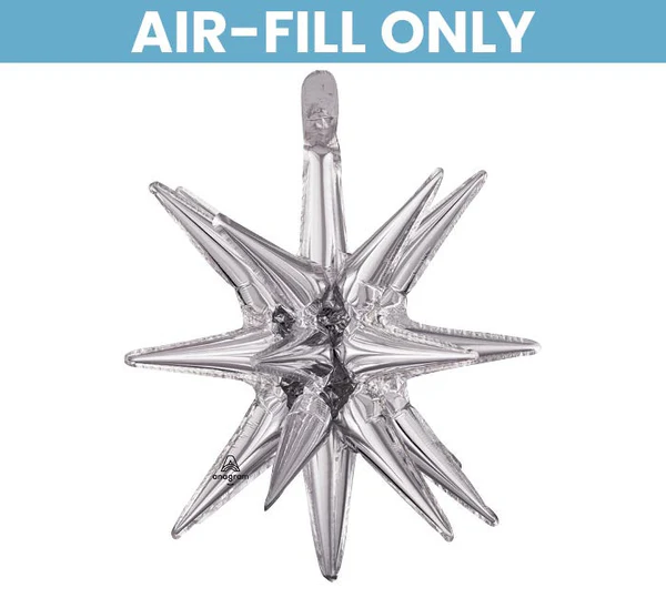 20" SILVER MAGIC STAR BALLOON - AIR FILL ONLY