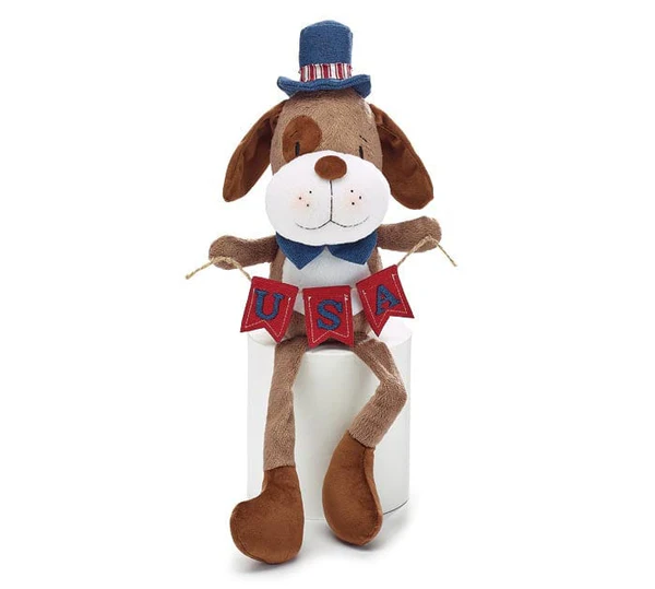 SITTING LONG LEG PATRIOTIC PUPPY