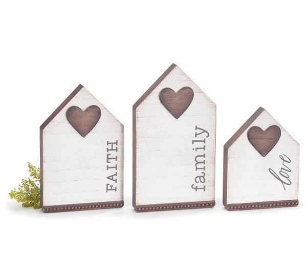 HOUSE SHELF SITTER WITH MESSAGES