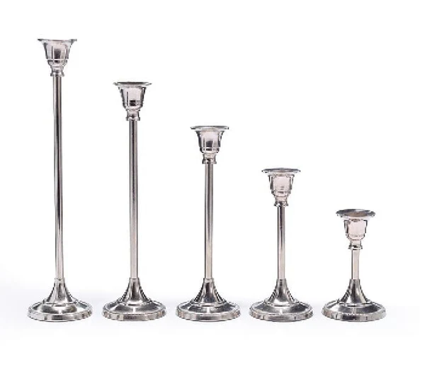 NICKEL PLATED CANDLE HOLDERS