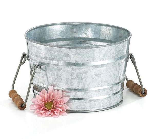 GALVANIZED TIN WASH TUB WITH HANDLES