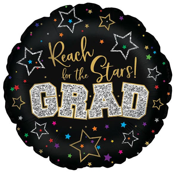 17" GRADUATION REACH FOR THE STARTS GRAD FOIL BALLOON
