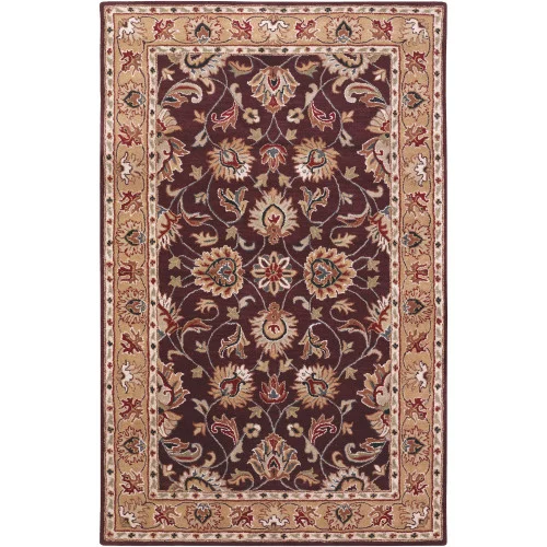10' x 14' Green and Brown Contemporary Hand Tufted Floral Rectangular Wool Area Throw Rug
