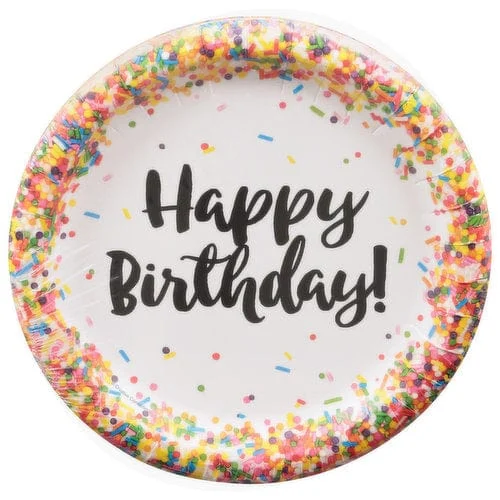 Sprinkles birthday plates - 9"