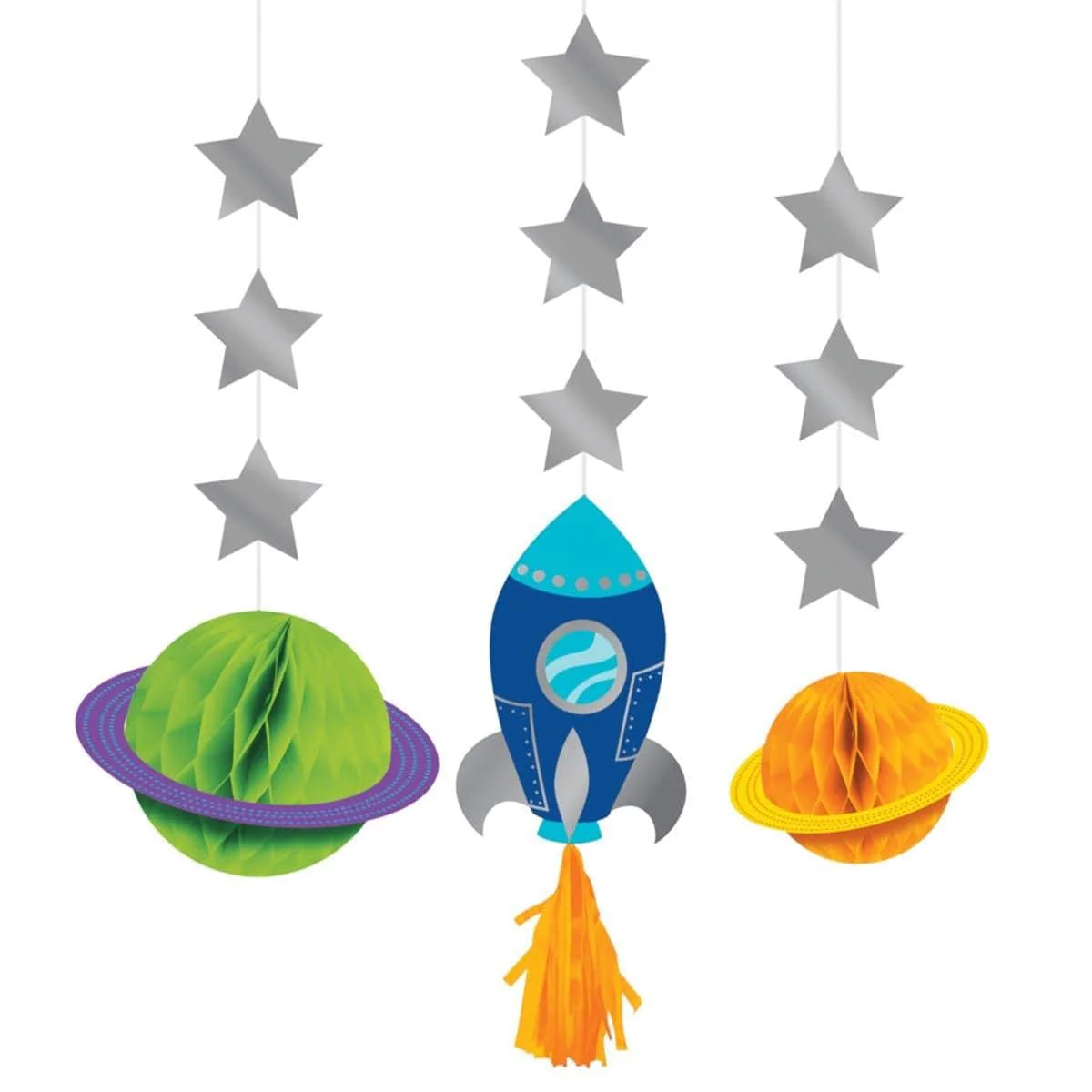 Outer Space String Decoration, 3 Count
