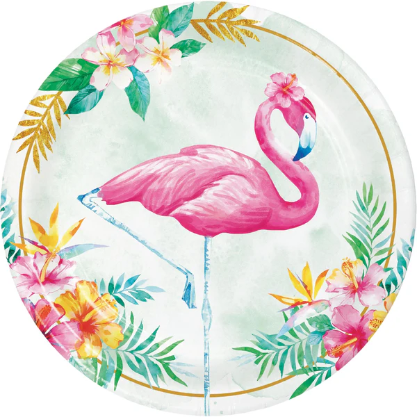 Flamingo Floral Dinner Plate