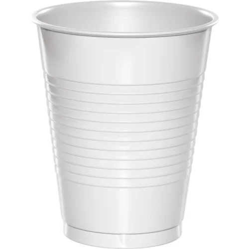 Solid Disposable Drinking Party Tumbler Cups - 16 oz. - White - Club Pack of 240