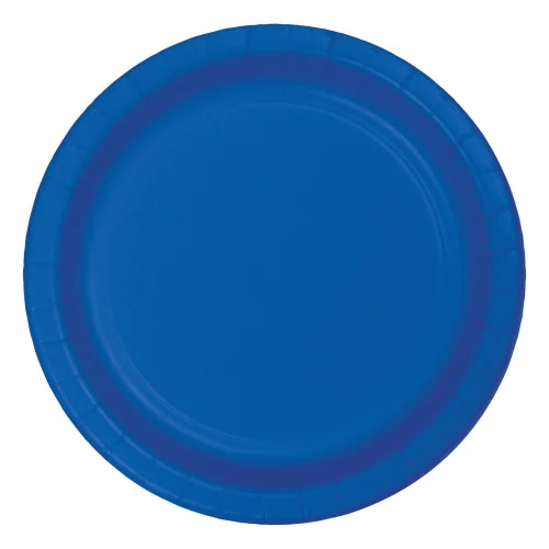 Round Disposable Party Banquet Dinner Plates - 8.75" - Cobalt Blue - Club Pack of 96