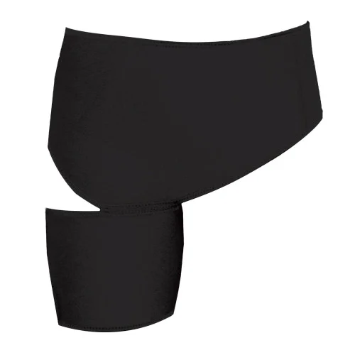 10" Jet Black Solid Modern Style Adjustable Sport Thigh Sleeve