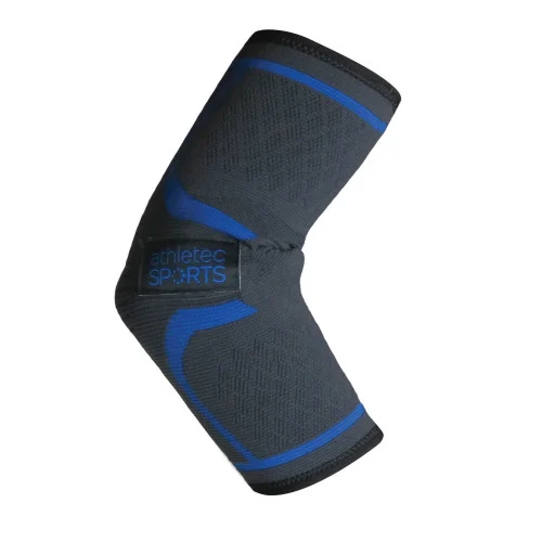 11.75" Black and Blue Large Knitted Elbow Sleeves