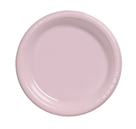 Round Disposable Party Dinner Plates - 10" - Pink - Club Pack of 240