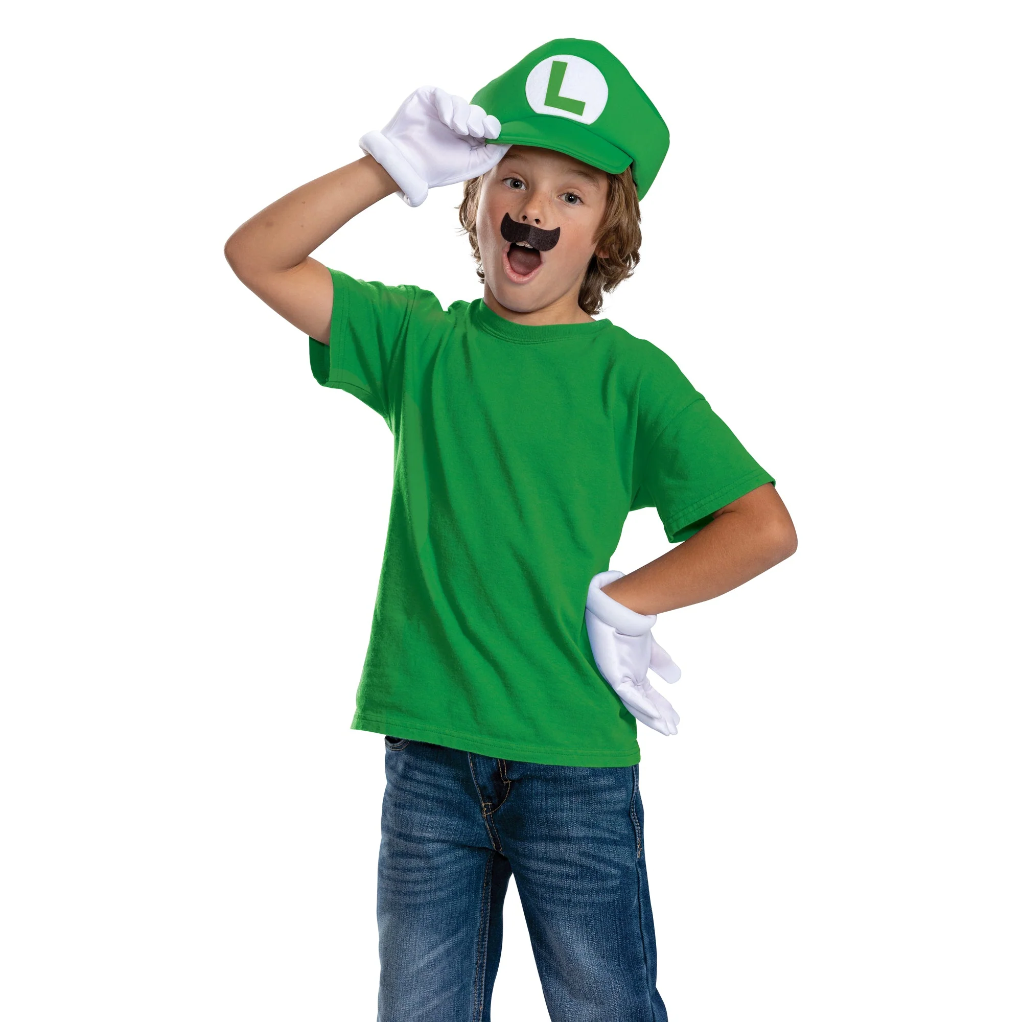 Super Mario Bros Luigi Elevated Classic Accessory Kit for Kids, Nintendo