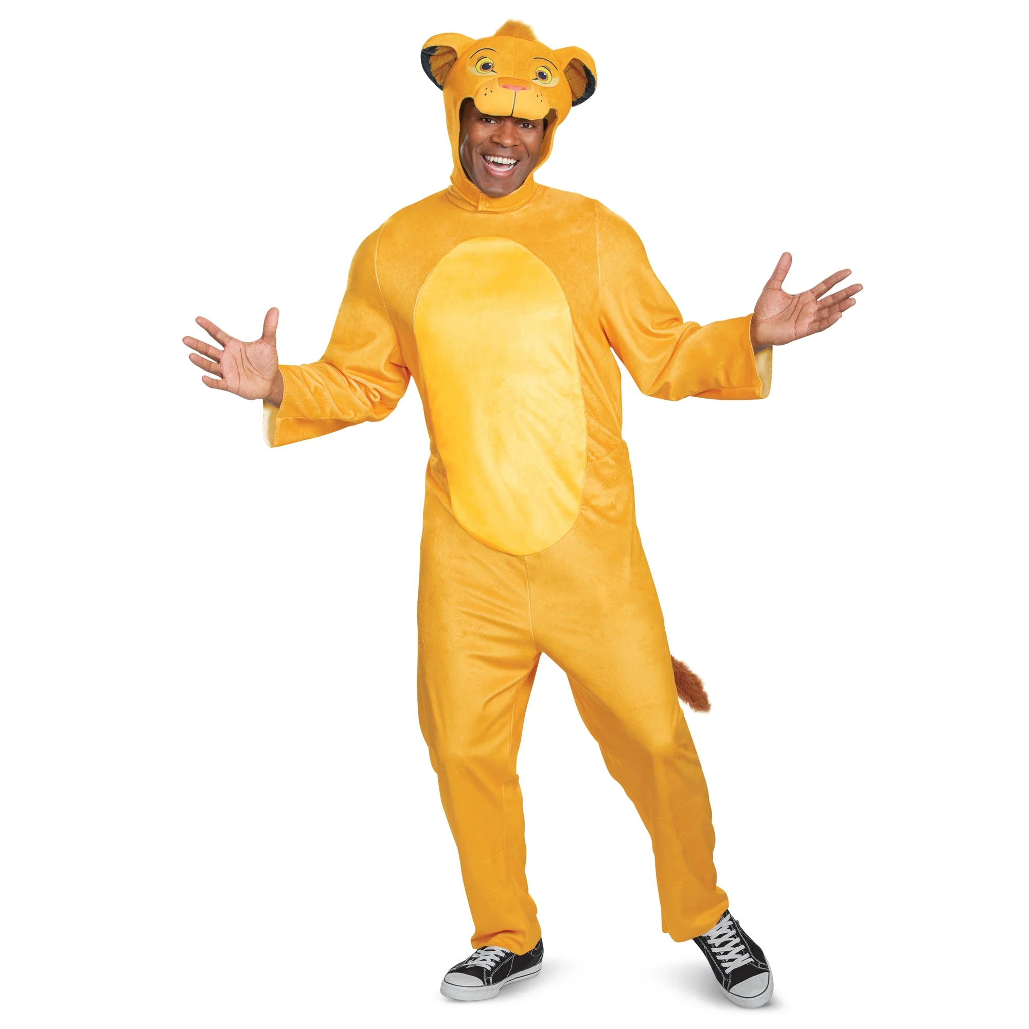 The Lion King Simba Costume for Adults, Disney, Yellow Jumpsuit