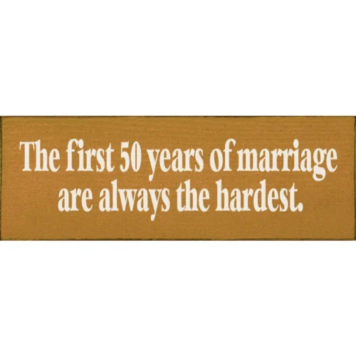 10" Brown and White Rectangular 50 Years of Marriage Wood Sign