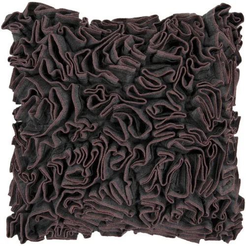 18" Charcoal Gray & Dusty Orchid Pink Dense Ruffle Decorative Throw Pillow - Down Filler