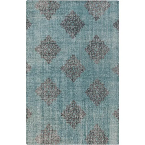 8' x 11' Visual Paragon Teal Blue and Midnight Black Area Rug