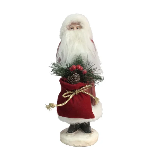 10" Long Beard Christmas Pulp Santa Tabletop Figurine