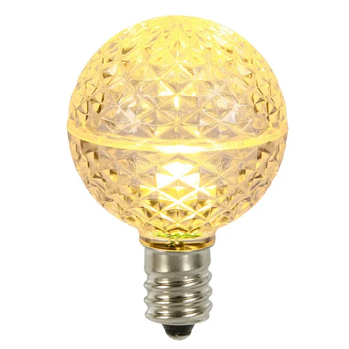 Club Pack of 25 Clear LED G50 Replacement E17 Base Christmas Light Bulbs