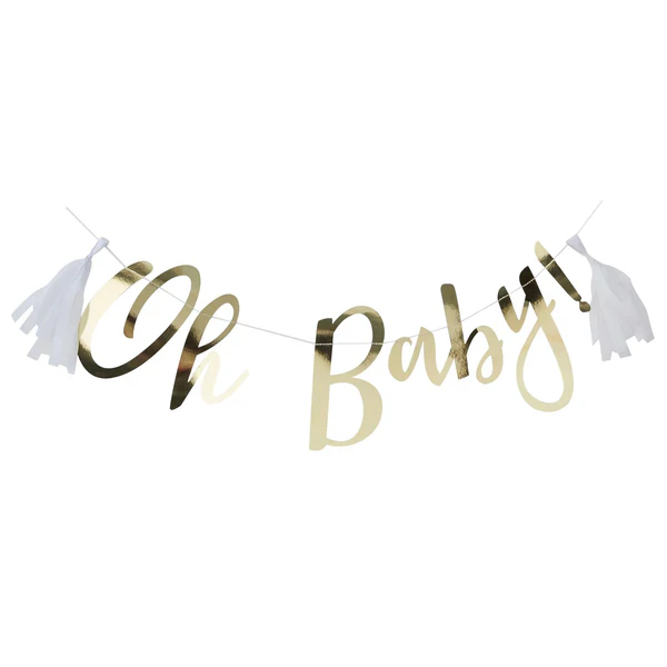 Ginger Ray Gold Oh Baby! Banner