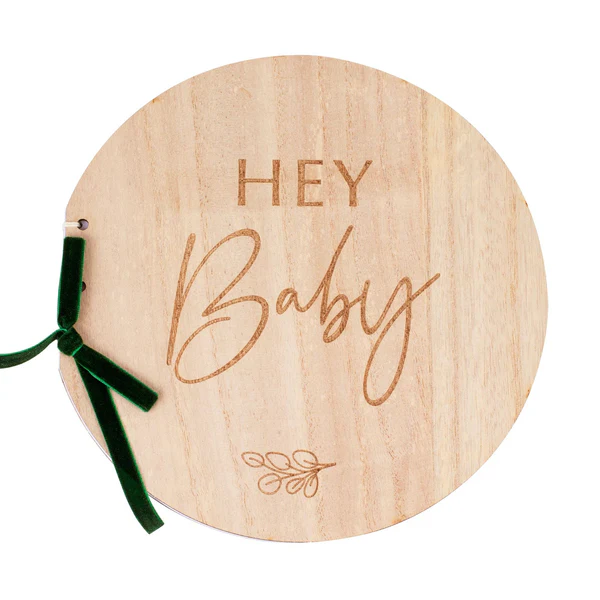 Ginger Ray Wooden 'Hey Baby' Guest Book