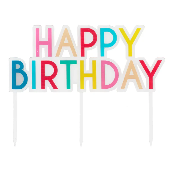 Ginger Ray Happy Birthday Brights Cake Topper