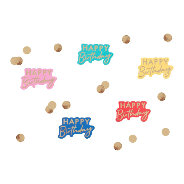 Ginger Ray Happy Birthday Brights w/ Gold Foil Confetti